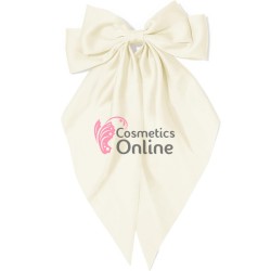 Accesoriu pentru decor par cu Fundita din satin si clema metalica TRD043MM Cream XXL